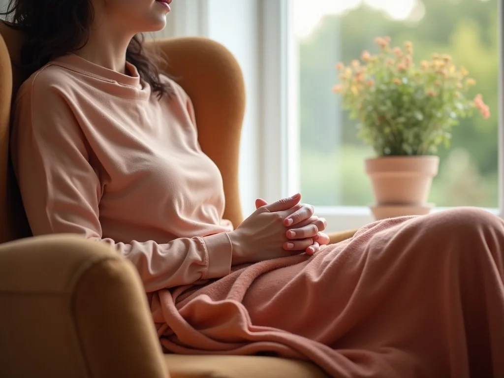 Quiet self-care moment for caregiver emotional processing